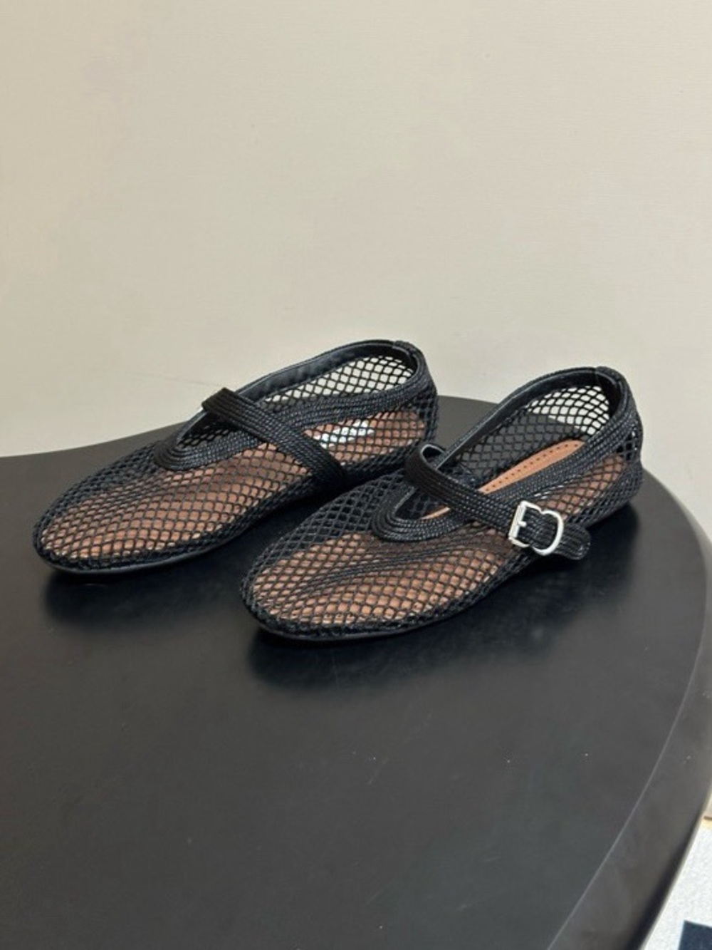 Alaïa Black Mesh Mary Jane Mule Slide Sandals - Picture 3 of 9